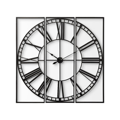 60" Round and Square Industrial Style Wall Clock