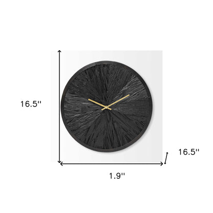 16.5" Round Large Black Modern Wall Clock