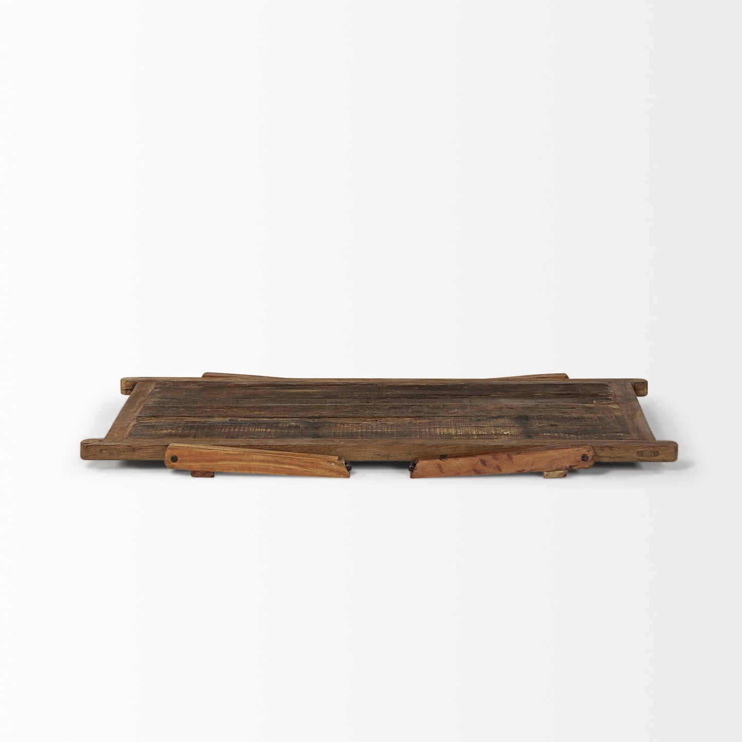 60" Brown Reclaimed Wood Distressed Coffee Table