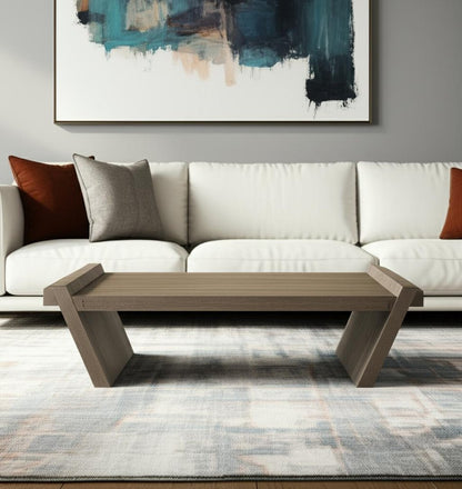 59" Brown Wood Coffee Table