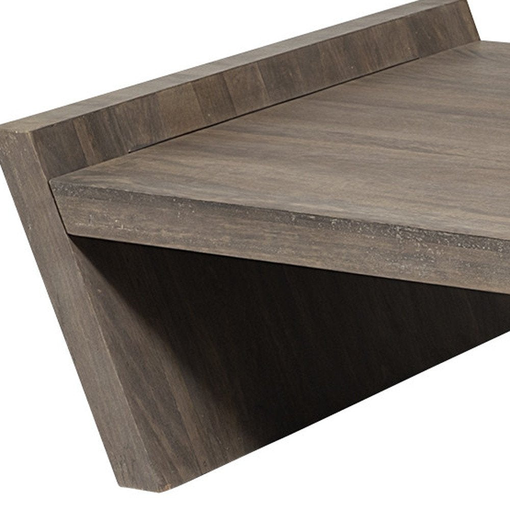 59" Brown Wood Coffee Table