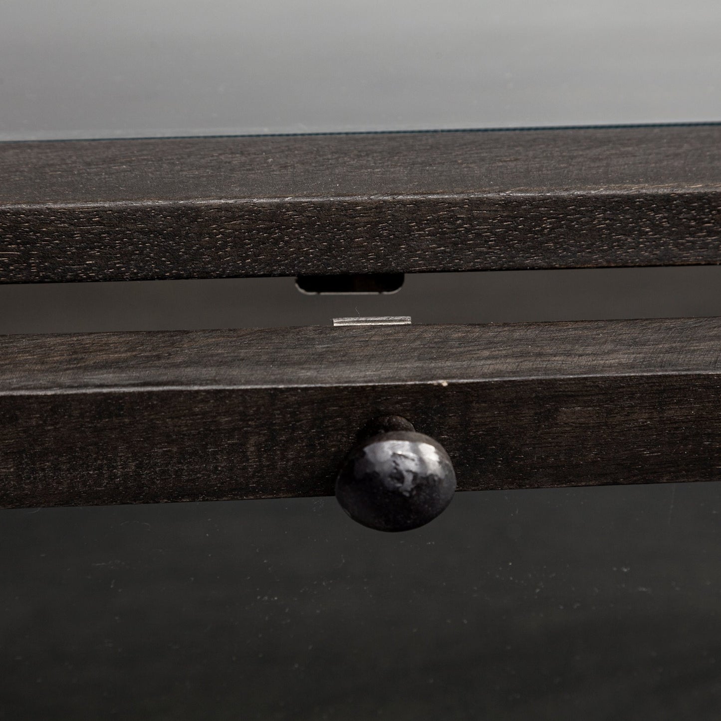 42" Black And Brown Square Coffee Table With Two Drawers