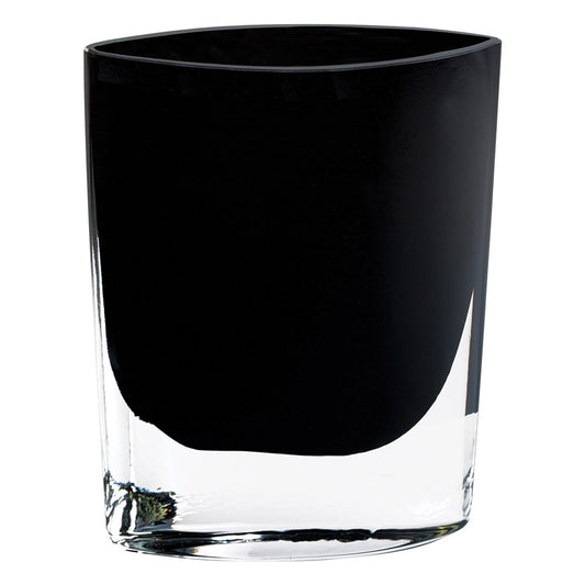 8" Black Bud Lead Free Crystal Table Vase