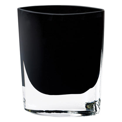 8" Black Bud Lead Free Crystal Table Vase