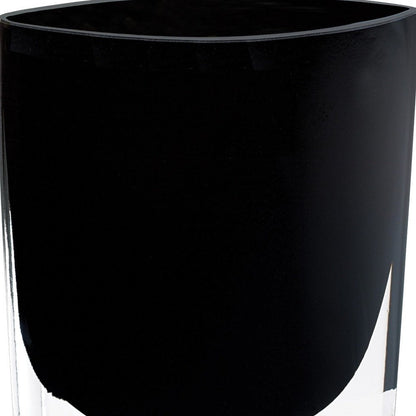 8" Black Bud Lead Free Crystal Table Vase