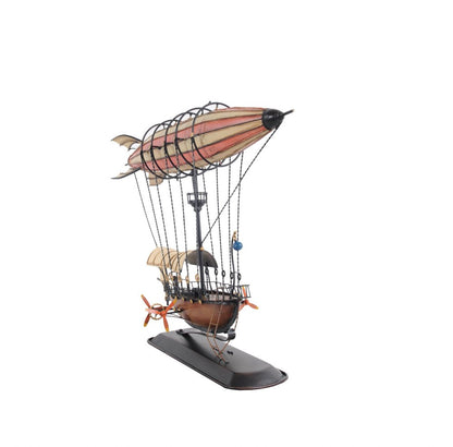 12" Pink And Orange Metal Hand Painted Model Airplane