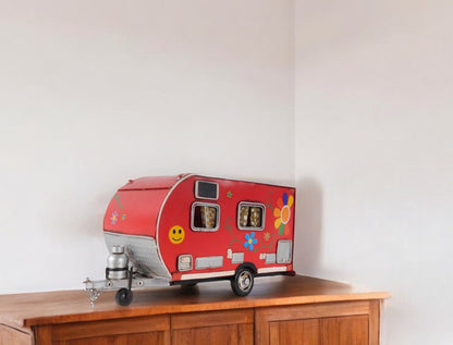 Red Camper Trailer Model Tissue Holder