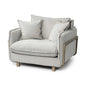 42" Gray and Brown Fabric Club Chair