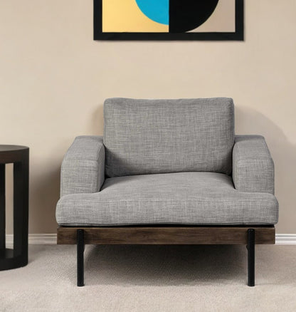 41" Gray and Black Fabric Club Chair