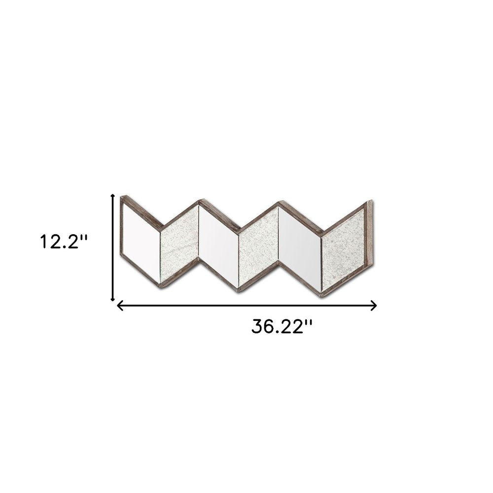12" Natural Novelty Wood Framed Accent Mirror