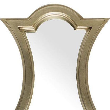 16" Gold Abstract Wood Framed Accent Mirror