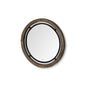 19" Brown And Black Metal And Wood Round Framed Accent Mirror