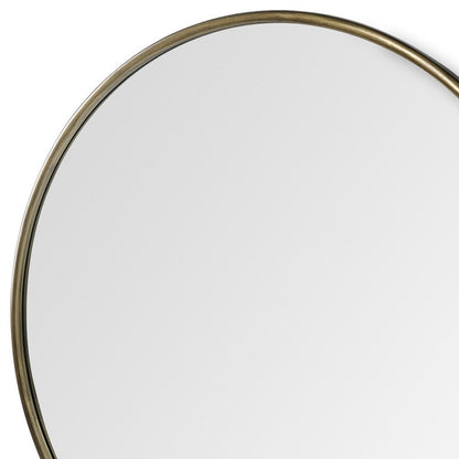 47" Gold Round Metal Framed Accent Mirror