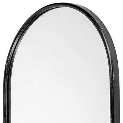 36" Black Oval Metal Framed Accent Mirror