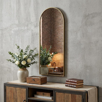 70" Gold Arch Metal Framed Accent Mirror