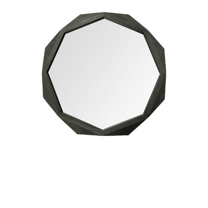 41" Black Solid Wood Octagon Framed Accent Mirror