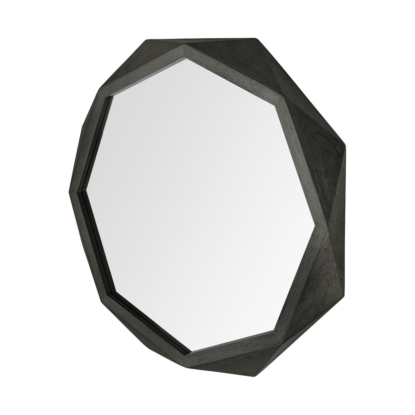 41" Black Solid Wood Octagon Framed