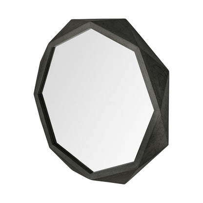 41" Black Solid Wood Octagon Framed