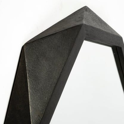 41" Black Solid Wood Octagon Framed Accent Mirror
