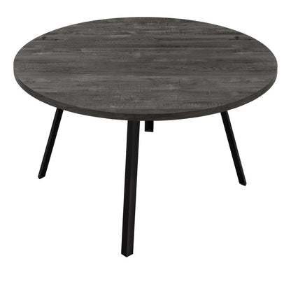 47" Gray And Black Rounded Metal Three Leg Base Dining Table