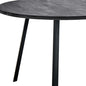 47" Gray And Black Rounded Metal Three Leg Base Dining Table