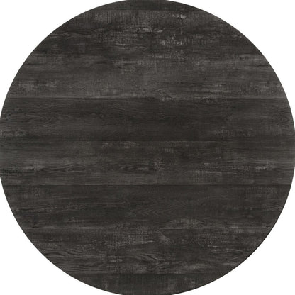 47" Gray And Black Rounded Metal Three Leg Base Dining Table