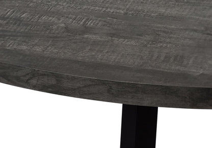 47" Gray And Black Rounded Metal Three Leg Base Dining Table