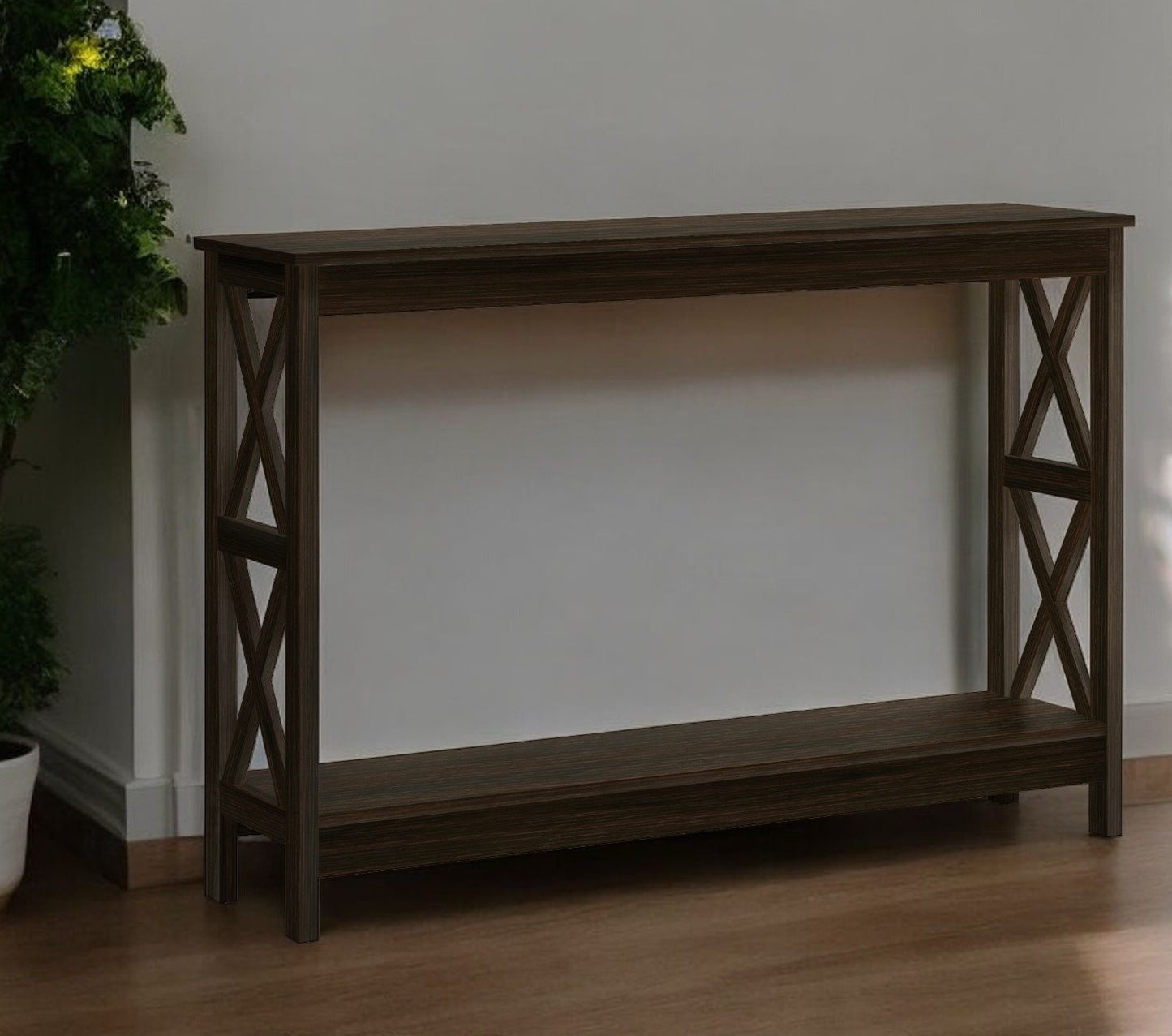 47" Espresso Console Table With Storage