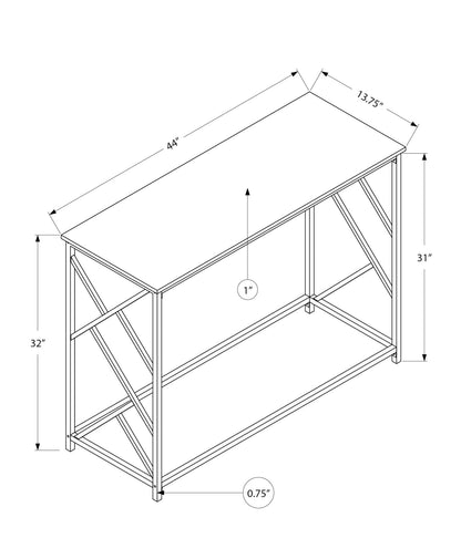 44" Gray and Black Frame Console Table