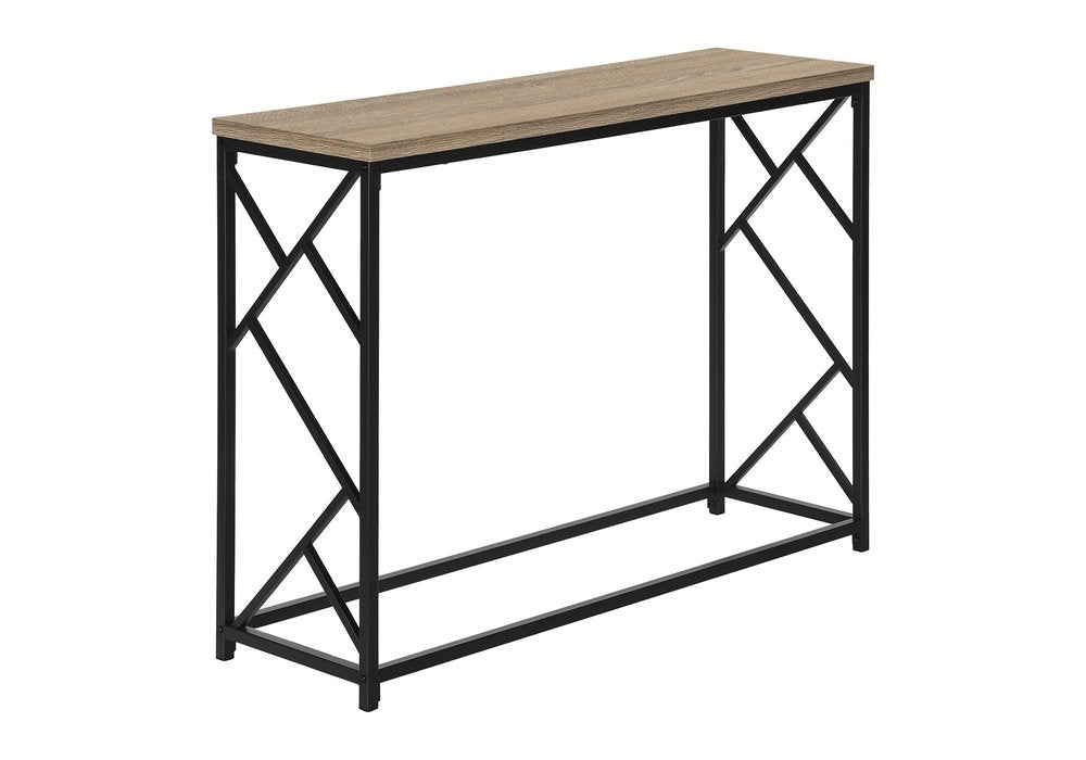44" Taupe And Black Frame Console Table