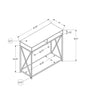 47" Taupe and Black Wood and Metal Frame Console Table With Three Shelves