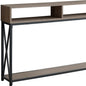 47" Taupe and Black Wood and Metal Frame Console Table With Three Shelves