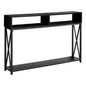 47" Brown and Black Frame Console Table With Shelves