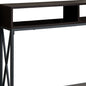47" Brown and Black Frame Console Table With Shelves