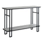 47" Gray and Black Frame Console Table With Shelves