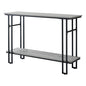 47" Gray and Black Frame Console Table With Shelves