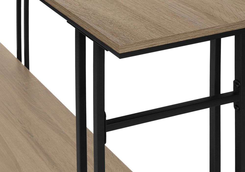 47" Gray and Black Frame Console Table With Shelves