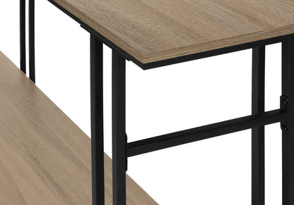 47" Gray and Black Frame Console Table With Shelves
