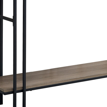 47" Gray and Black Frame Console Table With Shelves