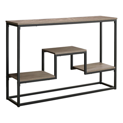 48" Taupe And Black Frame Console Table With Storage