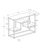 48" Brown and Black Frame Console Table With Shelves