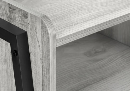 23" Rectangular Grey And Black Metal Accent Table