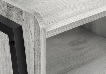 23" Rectangular Grey And Black Metal Accent Table