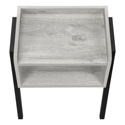 23" Rectangular Grey And Black Metal Accent Table