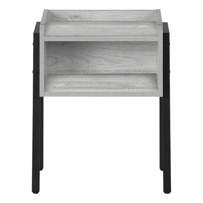 23" Rectangular Grey And Black Metal Accent Table