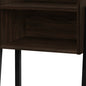 23" Espresso Wood And Iron End Table With Shelf