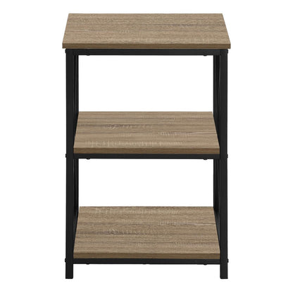26" Rectangular Dark Taupe Black Metal Accent Table