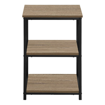 26" Rectangular Dark Taupe Black Metal Accent Table