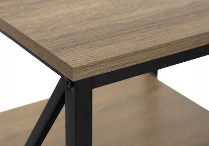 26" Rectangular Dark Taupe Black Metal Accent Table