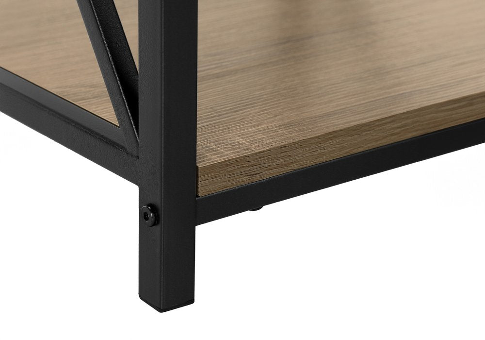 26" Rectangular Dark Taupe Black Metal Accent Table